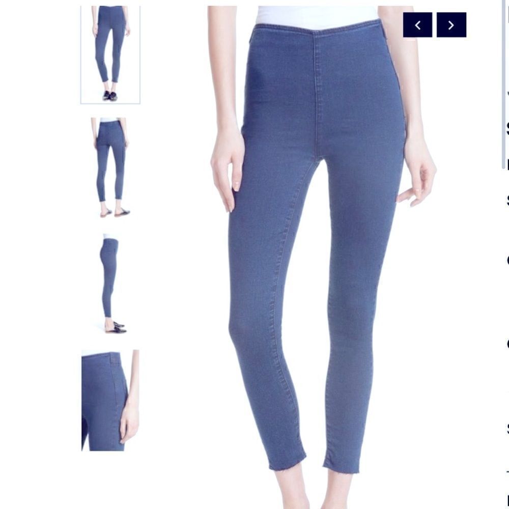 Free People High Rise Raw Hem Pull On Jeans Size  27
